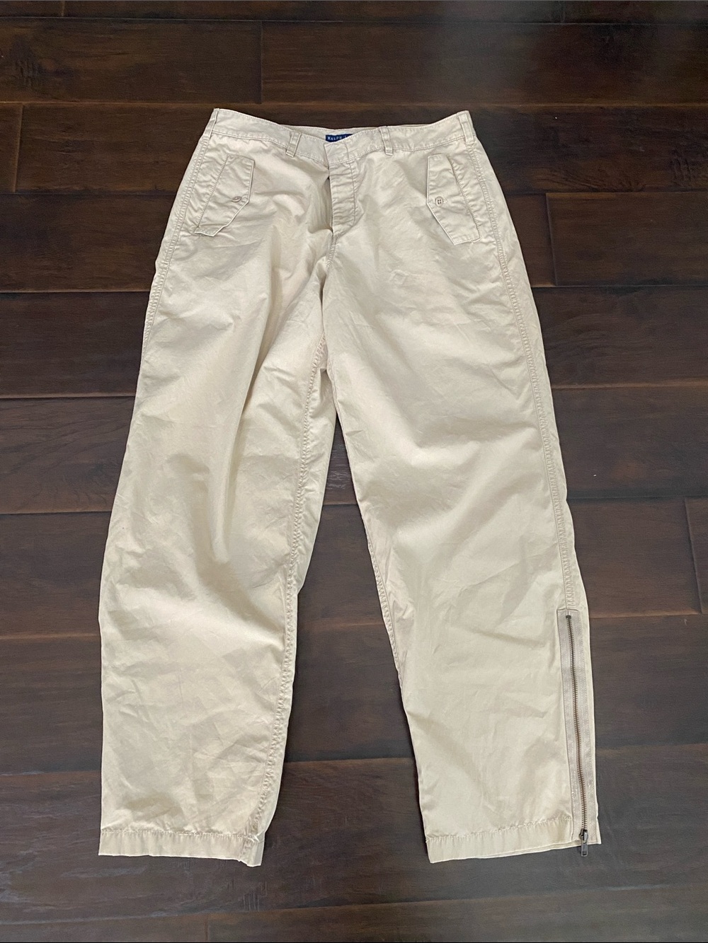 Ralph Lauren 100% cotton Beige women’s pants size 12 unique style